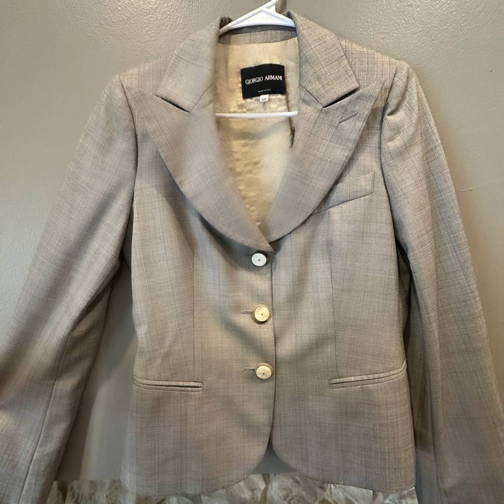 Giorgio Armani Women's Light Gray Blazer and matching slacks